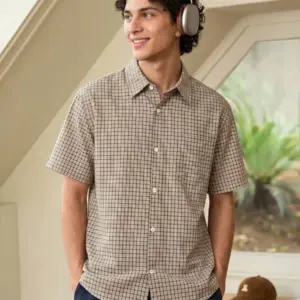 Men’s Plaid Short Sleeve Casual Shirt