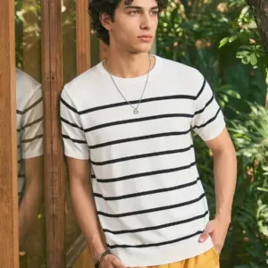 Men’s Striped Short Sleeve Knit T-Shirt